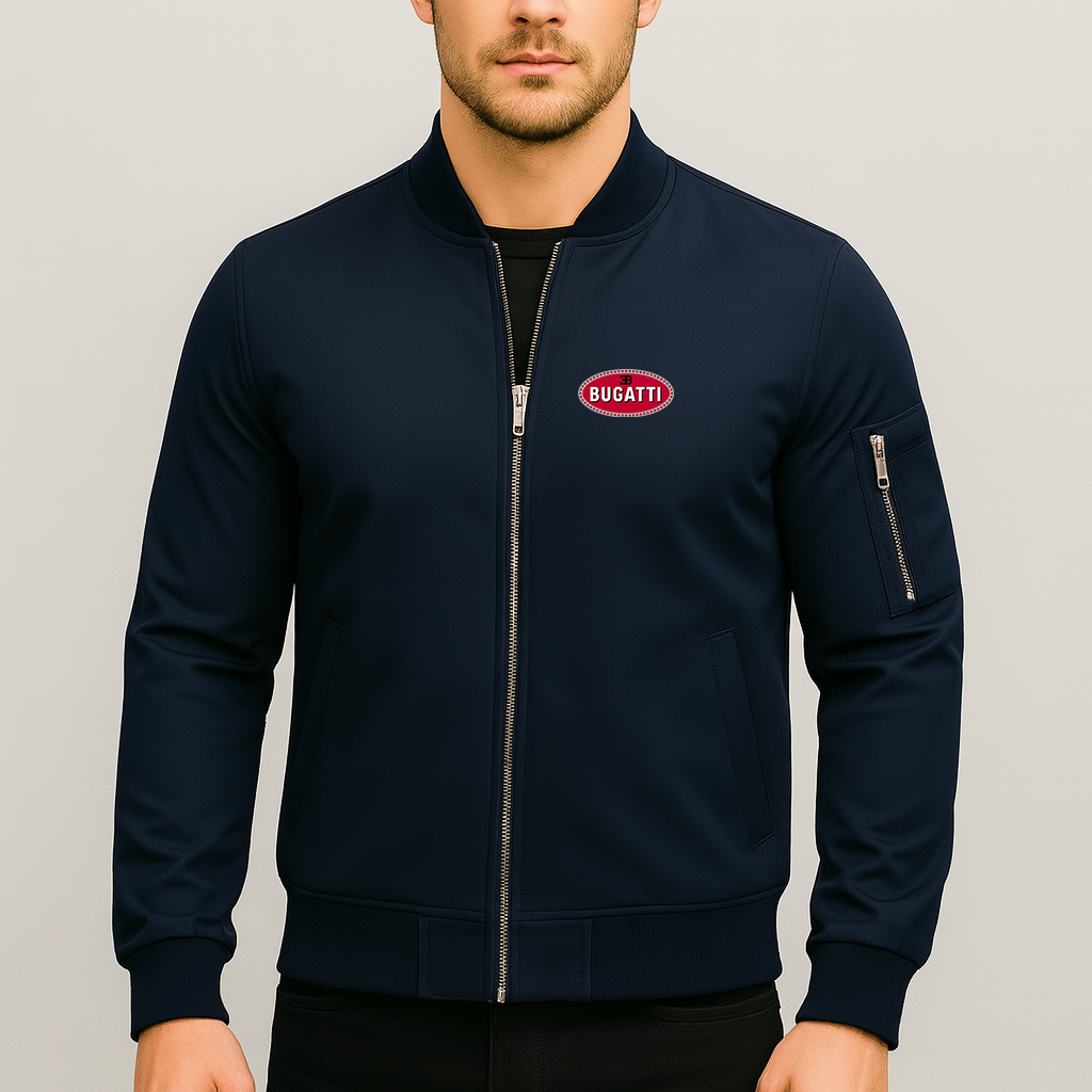 Men’s Bugatti Car Lightweight Bomber Jacket Windbreaker Softshell Varsity Jacket Coat